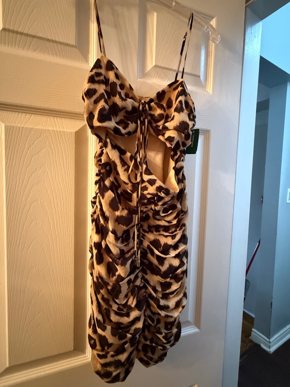 Simons Leopard Print Dress with Front Cutout